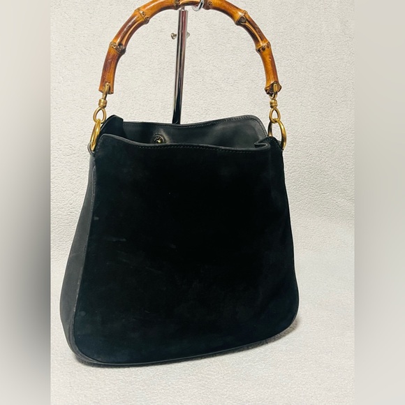 Gucci Bamboo Suede/Leather Shoulder Bag - Picture 12 of 13